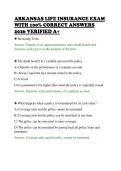 ARKANSAS LIFE INSURANCE EXAM &NewLine;WITH 100&percnt; CORRECT ANSWERS &NewLine;2026 VERIFIED A&plus; 