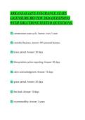 ARKANSAS LIFE INSURANCE STATE &NewLine;LICENSURE REVIEW 2026 QUESTIONS &NewLine;WITH SOLUTIONS TESTED QUESTIONS&period;