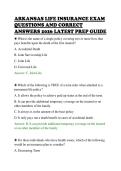 ARKANSAS LIFE INSURANCE EXAM &NewLine;QUESTIONS AND CORRECT &NewLine;ANSWERS 2026 LATEST PREP GUIDE 