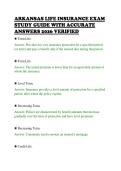 ARKANSAS LIFE INSURANCE EXAM &NewLine;STUDY GUIDE WITH ACCURATE &NewLine;ANSWERS 2026 VERIFIED