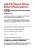ICC Spray-Applied Fireproofing Special Inspector Certification Exam Study Guide 2026 &vert; Verified Questions & Answers with Rationales &vert; ICC Special Inspector Exam Prep PDF