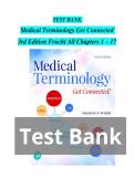 TEST BANK Medical Terminology Get Connected 3rd Edition Frucht All Chapters 1 - 17
