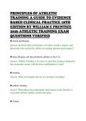 PRINCIPLES OF ATHLETIC&NewLine;TRAINING A GUIDE TO EVIDENCE&NewLine;BASED CLINICAL PRACTICE 18TH&NewLine;EDITION BY WILLIAM E PRENTICE&NewLine;2026 ATHLETIC TRAINING EXAM&NewLine;QUESTIONS VERIFIED