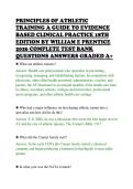 PRINCIPLES OF ATHLETIC&NewLine;TRAINING A GUIDE TO EVIDENCE&NewLine;BASED CLINICAL PRACTICE 18TH&NewLine;EDITION BY WILLIAM E PRENTICE&NewLine;2026 COMPLETE TEST BANK&NewLine;QUESTIONS ANSWERS GRADED A&plus;