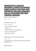 PRINCIPLES OF ATHLETIC&NewLine;TRAINING A GUIDE TO EVIDENCE&NewLine;BASED CLINICAL PRACTICE 18TH&NewLine;EDITION BY WILLIAM E PRENTICE&NewLine;2026 ALL CHAPTERS TEST PREP&NewLine;VERIFIED ANSWERS