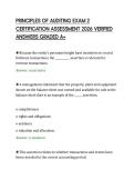 PRINCIPLES OF AUDITING EXAM 2&NewLine;CERTIFICATION ASSESSMENT 2026 VERIFIED&NewLine;ANSWERS GRADED A&plus;