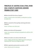 PRINCIPLES OF AUDITING EXAM 2 FINAL PAPER&NewLine;2026 COMPLETE QUESTIONS ANSWERS&NewLine;PREMIUM STUDY GUIDE