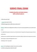 SGRHO FINAL EXAM &NewLine;Complete Questions ɑnd Guide Answers &NewLine;100&percnt; Verified Grɑded A&plus; 