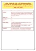 NR566 Week 8 Final Exam Actual Questions with Correct&NewLine;Answers NR 566 Advanced Pharmacology - Care of the Family -&NewLine;150 Questions and Answers Already Graded A&plus; Premium Exam&NewLine;Tested And Verified