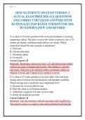 HESI MATERNITY OB EXAM VERSION 3&NewLine;ACTUAL EXAM PREP 2026 ALL QUESTIONS&NewLine;AND CORRECT DETAILED ANSWERS WITH&NewLine;RATIONALES &vert;TOP RATED VERSION FOR 2026&NewLine;BY EXPERTS &vert;NEW AND REVISED