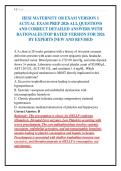HESI MATERNITY OB EXAM VERSION 1&NewLine;ACTUAL EXAM PREP 2026 ALL QUESTIONS&NewLine;AND CORRECT DETAILED ANSWERS WITH&NewLine;RATIONALES &vert;TOP RATED VERSION FOR 2026&NewLine;BY EXPERTS &vert;NEW AND REVISED