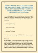 HESI MATERNITY ACTUAL EXAM TEST BANK&NewLine;2026 ALL QUESTIONSAND VERIFIED ANSWERS&NewLine;WITH RATIONALES &vert;TOP RATED VERSION FOR&NewLine;2026 BY EXPERTS&vert;RATED A&plus; &vert;NEW AND&NewLine;REVISED&vert;INSTANT DOWNLOAD&NewLine;
