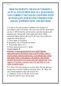 HESI MATERNITY OB EXAM VERSION 2&NewLine;ACTUAL EXAM PREP 2026 ALL QUESTIONS&NewLine;AND CORRECT DETAILED ANSWERS WITH&NewLine;RATIONALES &vert;TOP RATED VERSION FOR&NewLine;2026 BY EXPERTS &vert;NEW AND REVISED&NewLine;