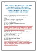 EMSU CERTIFICATION ACTUAL EXAM PREP&NewLine;2026 ALL QUESTIONS AND CORRECT&NewLine;DETAILED ANSWERS WITH RATIONALES&NewLine;ALREADY A GRADED WITH EXPERT&NewLine;FEEDBACK &vert;NEW AND REVISED&NewLine;