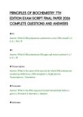 PRINCIPLES OF BIOCHEMISTRY 7TH&NewLine;EDITION EXAM SCRIPT FINAL PAPER 2026&NewLine;COMPLETE QUESTIONS AND ANSWERS