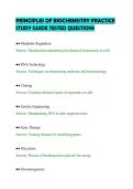 PRINCIPLES OF BIOCHEMISTRY PRACTICE&NewLine;STUDY GUIDE TESTED QUESTIONS