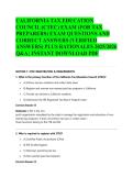 CALIFORNIA TAX EDUCATION COUNCIL &lpar;CTEC&rpar; EXAM &lpar;FOR TAX PREPARERS&rpar; EXAM QUESTIONS AND CORRECT ANSWERS &lpar;VERIFIED ANSWERS&rpar; PLUS RATIONALES 2025&sol;2026 Q&A &vert; INSTANT DOWNLOAD PDF&NewLine;
