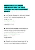 ARMY OCS MILITARY OFFICER &NewLine;CANDIDATE SCHOOL TEST PAPER &NewLine;QUESTIONS AND SOLUTIONS VERIFIED &NewLine;ANSWERS 