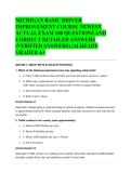 MICHIGAN BASIC DRIVER IMPROVEMENT COURSE NEWEST ACTUAL EXAM 100 QUESTIONS AND CORRECT DETAILED ANSWERS &lpar;VERIFIED ANSWERS&rpar; &vert;ALREADY GRADED A&plus;&NewLine;