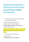 Oklahoma Pest Control Operator Exam&NewLine;Questions and Correct Answers &lpar;Verified &NewLine;Answers&rpar; Plus Rationale 2026 Q&A&vert; &NewLine;Instant Download Pdf