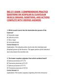 BIO 271 EXAM 1 COMPREHENSIVE PRACTICE QUESTIONS ON SCAPULAR & CLAVICULAR MUSCLE ORIGINS&comma; INSERTIONS&comma; AND ACTIONS COMPLETE WITH VERIFIED ANSWERS