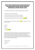 CHES 8TH EDITION -CERTIFIED HEALTH EDUCATION SPECIALIST&vert;ACTUAL EXAM QUESTIONS AND WELL DETAILED VERIFIED ANSWERS&vert;GRADED A&plus;&vert;NEWEST 2026&sol;2027 UPDATE