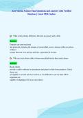 Aice Marine Science Final Questions and Answers with Verified&NewLine;Solutions &vert; Latest 2026 Update