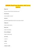 EPIB301 Final Exam Questions with Correct&NewLine;Answers