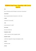 EPIB301 Final Exam 1 Questions with Correct&NewLine;Answers