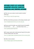 ARTHREX SPORTS IOT SHOULDER &NewLine;EXAMPREP UPDATED COMPLETE &NewLine;QUESTIONS AND VERIFIED ANSWERS