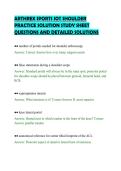 ARTHREX SPORTS IOT SHOULDER &NewLine;PRACTICE SOLUTION STUDY SHEET &NewLine;QUESTIONS AND DETAILED SOLUTIONS