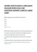 ARTHREX SPORTS MODULE 6 KNEE ELBOW &NewLine;SHOULDER REVIEW 2026 CASE &NewLine;QUESTIONS ANSWERS COMPLETE GUIDED &NewLine;SCRIPT