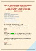 ENGL 1101 FINAL EXAMINATION COMPLETE QUESTIONS AND &NewLine;DETAILED SOLUTIONS &ndash; LATEST UPDATE &NewLine; VERIFIED QUESTIONS WITH CORRECT ANSWERS AND &NewLine;RATIONALES GRADED A&plus; &vert; ENGL 1101 FINAL EXAM PREP &NewLine;&lpar;MOST RECENT&excl;&excl;&rpar;