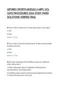 ARTHREX SPORTS MODULE 6 MPFL UCL &NewLine;OATS PROCEDURES 2026 STUDY PAPER &NewLine;SOLUTIONS VERIFIED FINAL 
