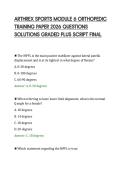 ARTHREX SPORTS MODULE 6 ORTHOPEDIC &NewLine;TRAINING PAPER 2026 QUESTIONS &NewLine;SOLUTIONS GRADED PLUS SCRIPT FINAL
