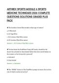 ARTHREX SPORTS MODULE 6 SPORTS &NewLine;MEDICINE TECHNIQUES 2026 COMPLETE &NewLine;QUESTIONS SOLUTIONS GRADED PLUS &NewLine;PACK