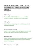 ARTIFICIAL INTELLIGENCE EXAM 2 ACTUAL &NewLine;TEST PAPER 2026 QUESTIONS SOLUTIONS &NewLine;GRADED A&plus;