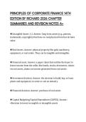 PRINCIPLES OF CORPORATE FINANCE 14TH&NewLine;EDITION BY RICHARD 2026 CHAPTER&NewLine;SUMMARIES AND REVISION NOTES A&plus;