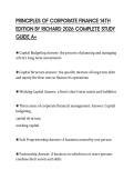PRINCIPLES OF CORPORATE FINANCE 14TH&NewLine;EDITION BY RICHARD 2026 COMPLETE STUDY&NewLine;GUIDE A&plus;