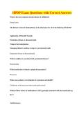 HPDP Exam Questions with Correct Answers