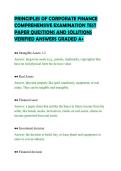 PRINCIPLES OF CORPORATE FINANCE&NewLine;COMPREHENSIVE EXAMINATION TEST&NewLine;PAPER QUESTIONS AND SOLUTIONS&NewLine;VERIFIED ANSWERS GRADED A&plus;