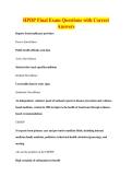 HPDP Final Exam Questions with Correct&NewLine;Answers