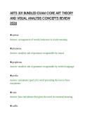 ARTS 301 BUNDLED EXAM CORE ART THEORY &NewLine;AND VISUAL ANALYSIS CONCEPTS REVIEW &NewLine;2026