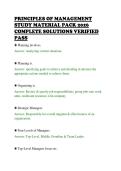 PRINCIPLES OF MANAGEMENT&NewLine;STUDY MATERIAL PACK 2026&NewLine;COMPLETE SOLUTIONS VERIFIED&NewLine;PASS