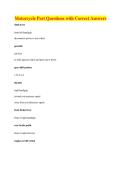 Motorcycle Part Questions with Correct Answers