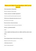 Motorcycle Safety Exam Questions with Correct&NewLine;Answers
