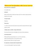 Motorcycle Test Questions with Correct Answers