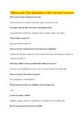 Motorcycle Test Questions with Correct Answers