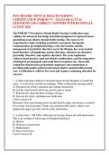 PSYCHIATRIC-MENTAL HEALTH NURSING &NewLine;CERTIFICATION &lpar;PMH-BC&trade;&rpar; &ndash; EXAM 300 ACTUAL &NewLine;QUESTIONS AND CORRECT ANSWERS WITH RATIONALE &NewLine;LATEST 2026 