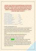SECURITY ASSET PROTECTION PROFESSIONAL CERTIFICATION &NewLine;&lpar;SAPPC&rpar; EXAMINATION COMPLETE QUESTIONS AND DETAILED &NewLine;SOLUTIONS &ndash; LATEST UPDATE 450 VERIFIED QUESTIONS WITH &NewLine;CORRECT ANSWERS AND RATIONALES GRADED A&plus; &vert; SAPPC &NewLine;EXAM PREP &lpar;MOST RECENT&excl;&excl;&rpar; 